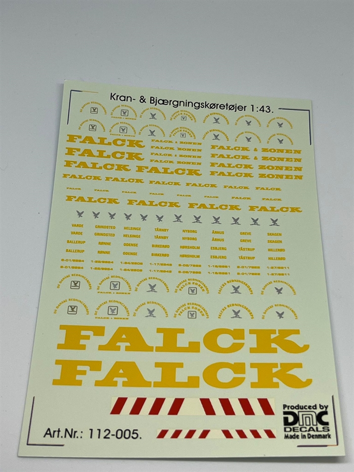 DMC Decals DP 112-005 Falck Kran- og bjergningskøretøjer 1:43