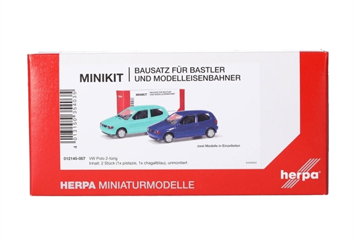 Herpa Minikit 012140-007 VW Polo 2-dørs, dobbeltsæt, pistacie/chagall blå, H0