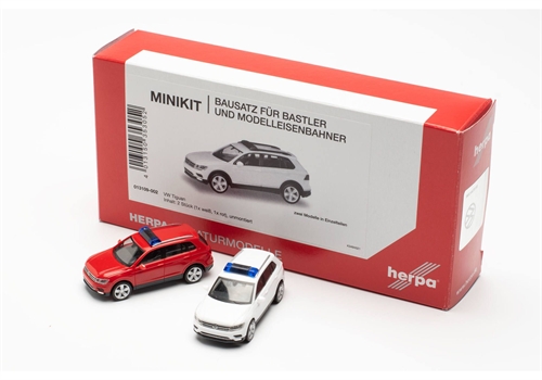 Herpa 013109-002 Minikit VW Tiguan med advarselsbjælke (2er sæt)rød og hvid, H0