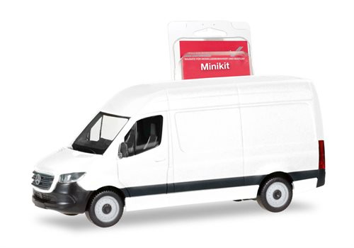 Herpa 013475 Minikit Mercedes Sprinter `18 høj tag, hvid, H0