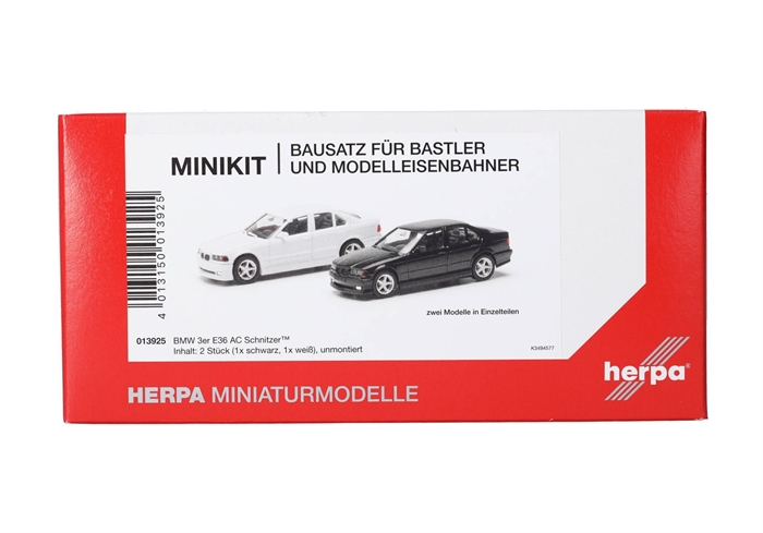 Herpa 013925 MiniKit BMW 3er E36 AC Schnitzer, (2er sæt) sort og hvid, H0