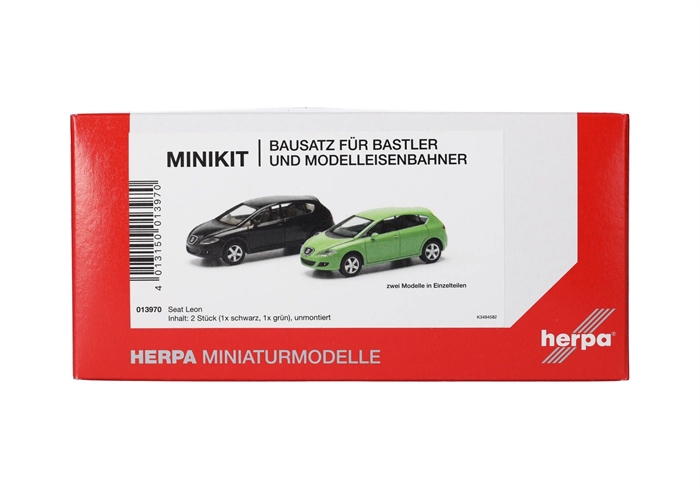 Herpa 013970 MiniKit Seat Leon (2er sæt) grøn og sort, H0