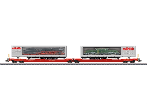 Märklin 47477 6 akslet dobbelt lommevogn Sdggmrss 738, KOMMENDE NYHED 2025