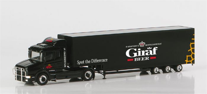 Herpa 148573 Scania Hauber med nedbygningstrailer "Giraf-Beer"