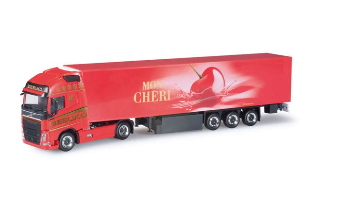 Herpa 303514 VOLVO FH GL XL Lastbil med køletrailer "GESUKO / MON CHERÍ"