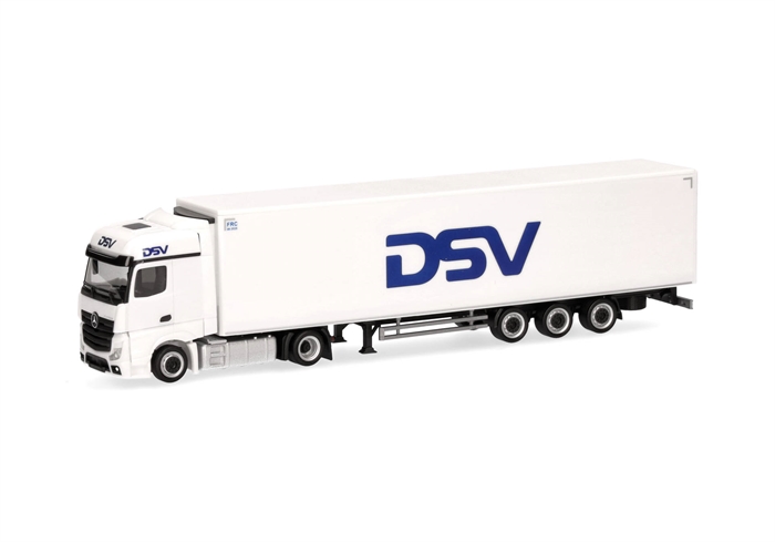 Herpa 318198 Mercedes-Benz Actros Bigspace Lowliner sagsafkrydser "DSV" (Danmark/Hedehusene), H0