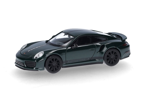 Herpa 420358 Porsche 911 (991) Turbo, verde britisk racergrøn, H0