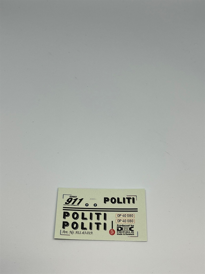 DMC Decals DP 112-019 Politi 1:43