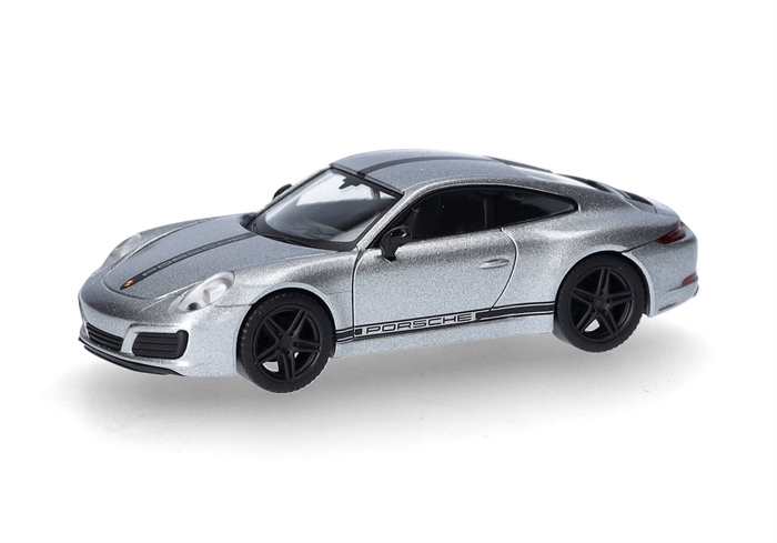 Herpa 430418 Porsche 911 (991) Carrera 4 S, sølv, H0