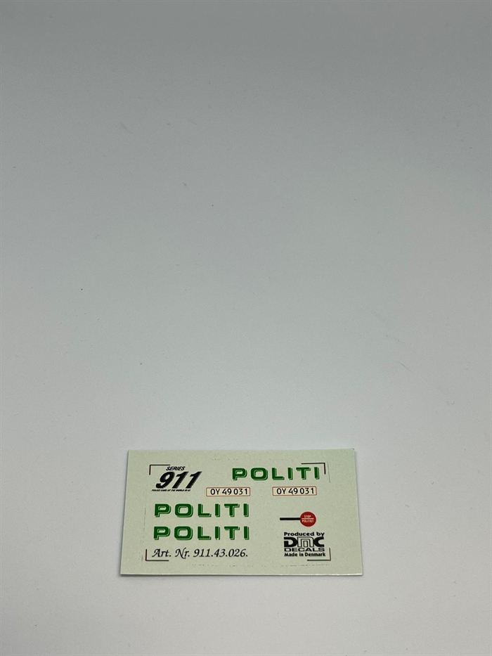 DMC Decals DP 112-026 Politi 1:43