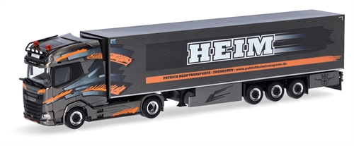 Herpa 957632 DAF XG+ kølesættevogn "Heim Transport", H0