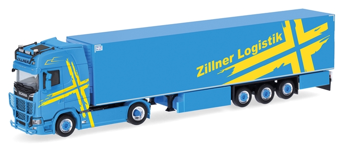 Herpa 318457 Scania CS 20 HD sættevogn kølecontainer "Zillner" (Bavaria), H0