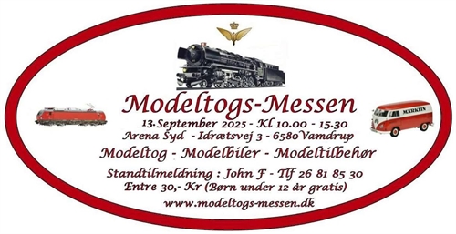 Modeltogs-messen Arena Syd, Vamdrup d. 13-9 2025 kl 10-15.30