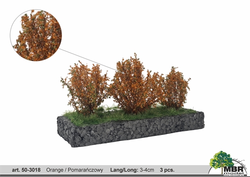 mbr 50-3018 Mellemstore buske, orange, 3-4 cm høje