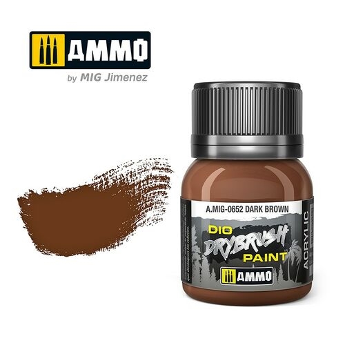  AMMO of Mig Jimenez A.MIG 0652 Dark Brown, 40 ML