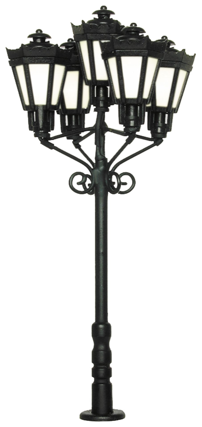 Viessmann 6380 5 Armet park lampe med glødepærer og stikfod, H0