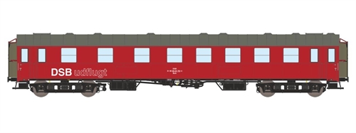 Dekas 876186 DSB Buh 51 86 89-25 701-3 udflugtsvogn, Ca. 1973-77, KOMMENDE NYHED 2025