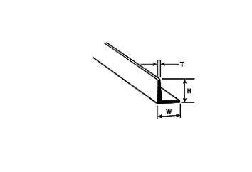 Plastruct 90501 Polystyren vinkel, 1,2mm x 1,2mm x 0,4mm, længde 24,4 cm, 10 stk