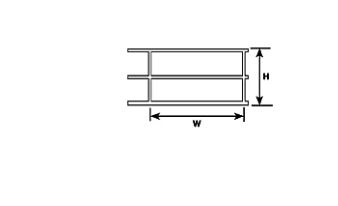 Plastruct 90682 Polystyren Spor H0 gelænder, hvid 11,1mm x 19,1mm længde 15 cm, 2 stk