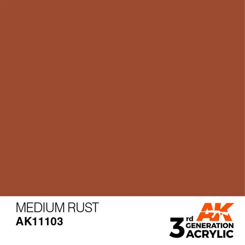 AK11103 Akryl maling, 17 ml, mellem rust - standard