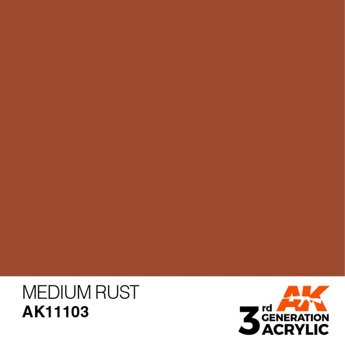 AK11103 Akryl maling, 17 ml, mellem rust - standard