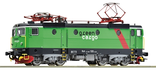 Roco 7510007 El- lokomotiv Rc4 1305, Green Cargo, SJ, DC Sound