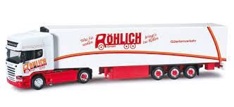 Herpa 302654 Scania R Lastbil med køletrailer »Röhlich«