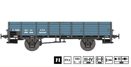 Dekas 873012 Åben godsvogn, FFJ PF 1300, H0 