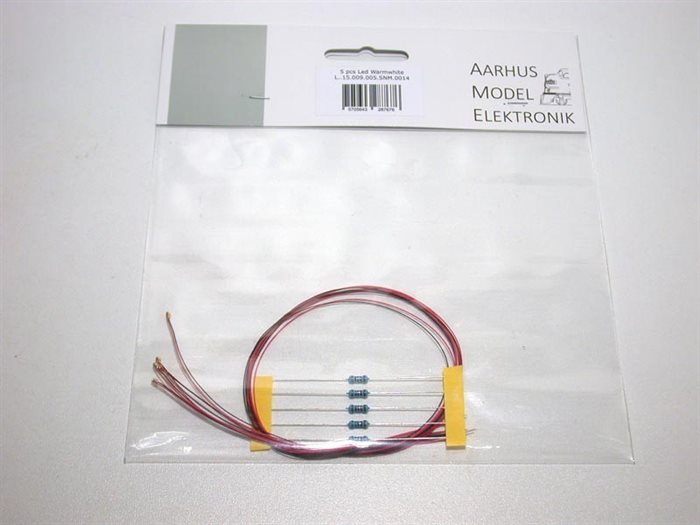 Aarhus Model Elektronik 0014 3 v LED, varm hvid, 5 stk pakke