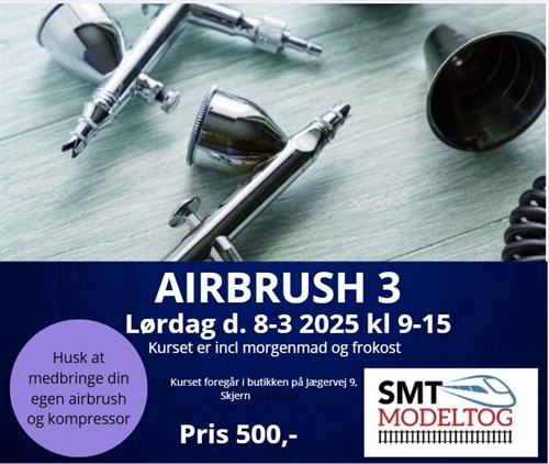 Airbrushkursus 3, Lørdag d. 8-3 kl 9-15