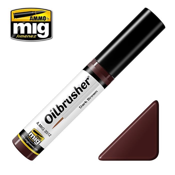 Ammo by MIG 3512 Oilbrusher DARK BROWN