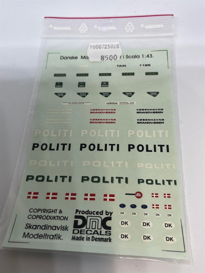 DMC Decals 43-1125 Politi, taxa m.m. 1/43