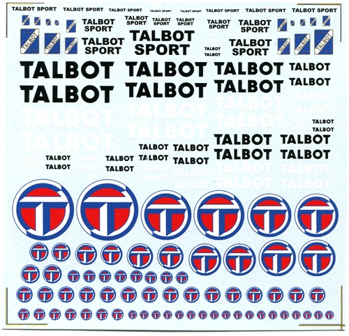 DMC Decals SP-096 Talbot sponsordecals 1/24 - 1/32 - 1/43