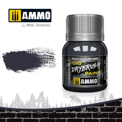 Ammo by MIG 0604 DRYBRUSH Panzer Grey, 40 ml