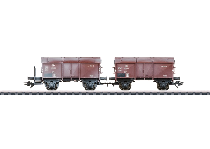 Märklin 46018 Dobbelt klapdækselvognssæt, SNCB, ep III, KOMMENDE NYHED 2024