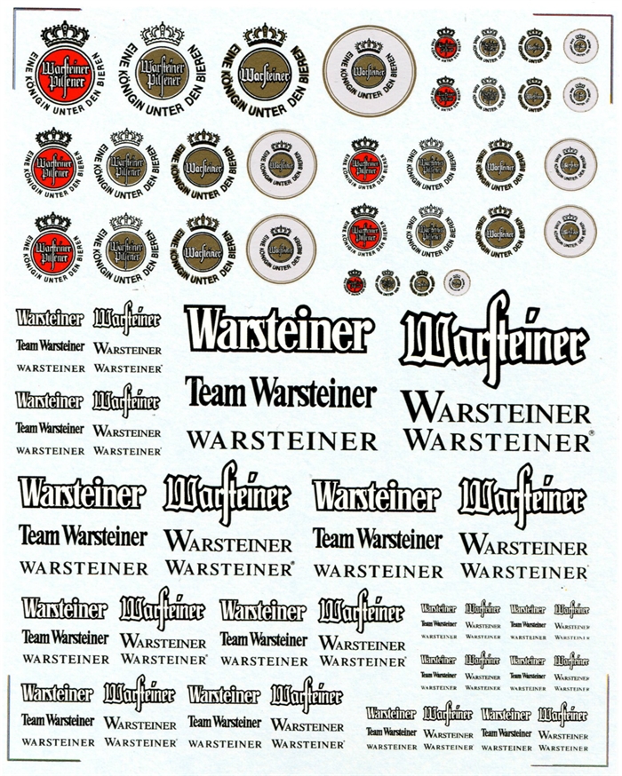 DMC Decals SP-027 Warsteiner (1) White car 1/24 - 1/32 - 1/43