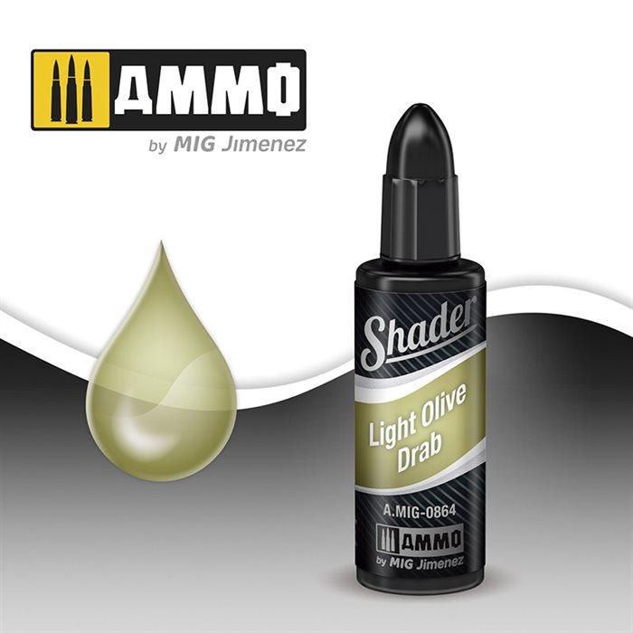 Ammo By MIG 0864 LIGHT OLIVE DRAB SHADER, 10 ml