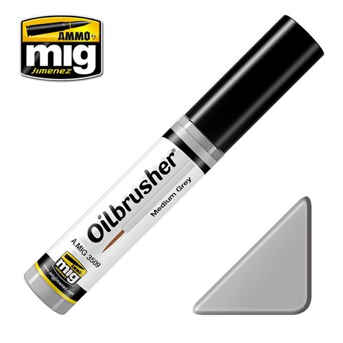 Ammo by MIG 3509 Oilbrusher AMMO MEDIUM GREY