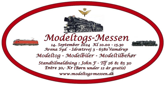 Modeltogs-messen Arena Syd, Vamdrup d. 14-9 2024 kl 10-15.30