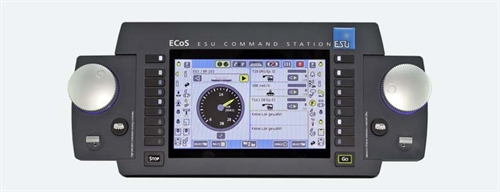 ESU 50220 Command Station ECoS 2.5, 6A, 7" TFT-skærm, kapacitiv touch, MM/DCC/SX/M4, strømforsyning 90-240V Euro, udgang 15V-21V, 150W, DE manual