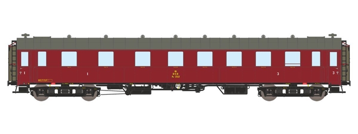 Dekas 876182 DSB AU 252 personvogn, ca 1951-56, KOMMENDE NYHED 2025